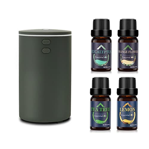 Aroma Diffuser ätherische Öle mit 4 ätherischen Ölen, Mini USB Ultraschall Luftbefeuchter, 60ml Cool Mist Humidifier mit 7 Farben LED, Automatische Abschaltung und Super leise Aroma Diffuser ätherische Öle mit 4 ätherischen Ölen, Mini USB Ultraschall Luftbefeuchter, 60ml Cool Mist Humidifier mit 7 Farben LED, Automatische Abschaltung und Super leise von GMSYSW