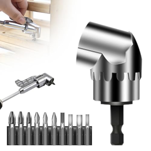 105° Winkelschrauber Vorsatz Adapter, 2024 Corner Tool Screw Hub with Multi-function Bend Screwdriver Bit, 1/4-Zoll Sechskantschaft Winkelgetriebe für Garage Bauarbeiter (kurz) von GMTEO