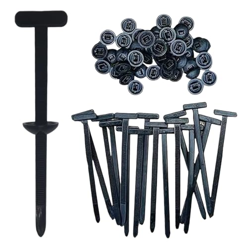 Universal-Kabelbinder-Schnalle, Cable Clips Robust, Lang Kabelbinder Schwarz Selbstsichernd, Nylon-Kabelbinder, Heavy Duty Self-Locking Nylon Zip Ties Holder für Tägliche Reparaturen (100 stück) von GMTEO