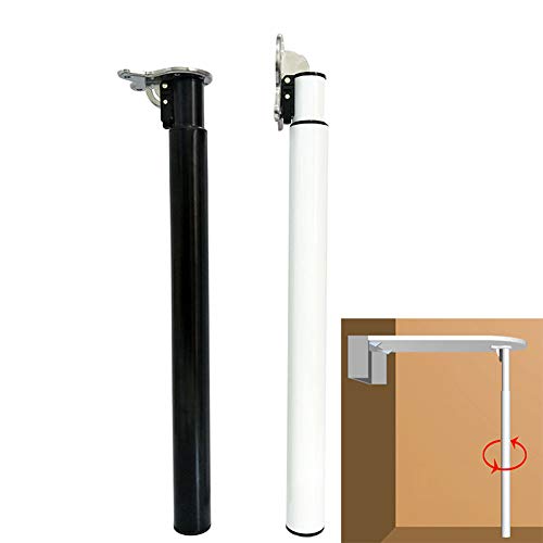 GMTSTHAZN Möbelbeine, Beine for Tische, Teleskop-Klapptischbeine, höhenverstellbar (71 cm bis 110 cm), robuste Aluminium-Möbelbeine, Verriegelungsmechanismus, Einzelbein, Weiß/Schwarz von GMTSTHAZN
