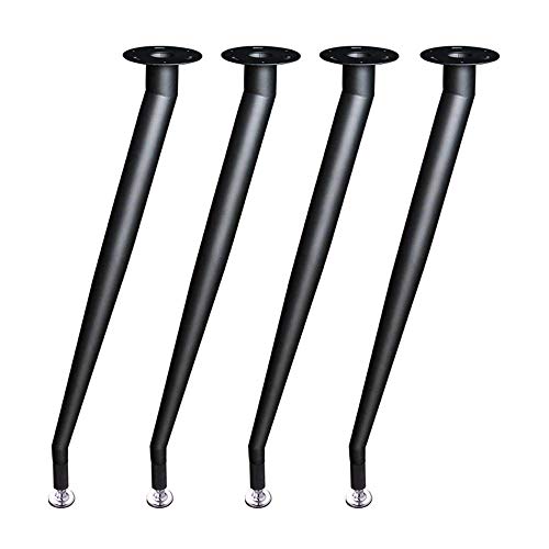 GMTSTHAZN Möbelbeine, Beine for Tische, Tischbeine aus Schmiedeeisen, Ersatz-Möbelfuß, 4-teiliges Set (anpassbar), schräges Kegeldesign aus Metall for Couchtische aus Glas(Black,55cm) von GMTSTHAZN