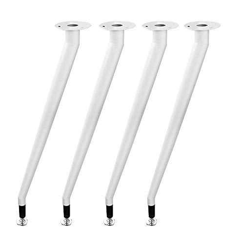 GMTSTHAZN Möbelbeine, Beine for Tische, Tischbeine aus Schmiedeeisen, Ersatz-Möbelfuß, 4-teiliges Set (anpassbar), schräges Kegeldesign aus Metall for Couchtische aus Glas(White,50cm) von GMTSTHAZN