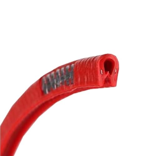 Gummi-Glasdichtungsstreifen, 5 Meter Gummi-U-förmiges Skelett mit Kantenumwicklungs-Dichtungsstreifen, Eisenblech-Stahlplattenstreifen, 1 Stück (Rot, 15 x 8 mm)(Red,15x8mm) von GMTSTHAZN