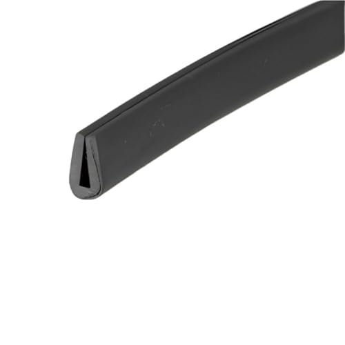Gummi-Glasdichtungsstreifen, Gummi-U-Streifen, Höhe 7 mm x Breite 4 mm, Glas, Metall, Holz, Plattenrand, Schutzschild, 1 Stück (rot, 1 Meter)(Black,1meter) von GMTSTHAZN