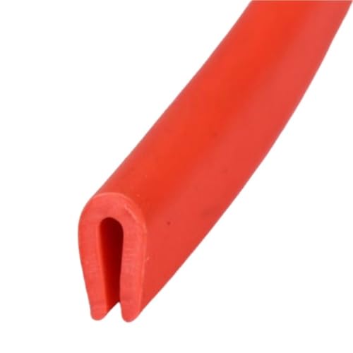 Gummi-Glasdichtungsstreifen, Gummi-U-Streifen, Höhe 7 mm x Breite 4 mm, Glas, Metall, Holz, Plattenrand, Schutzschild, 1 Stück (rot, 1 Meter)(Red,10meters) von GMTSTHAZN