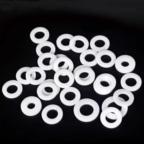 PTFE-Dichtungsflachscheiben, 50 Stück PTFE-Flachscheibenflansch, ID 6 8 10 mm Dichtungsabstandshalterdichtung for Druckmessgerät, Dicke 2 mm Kunststoffdichtungsring (18 x 33 x 2)(22x33x2) von GMTSTHAZN