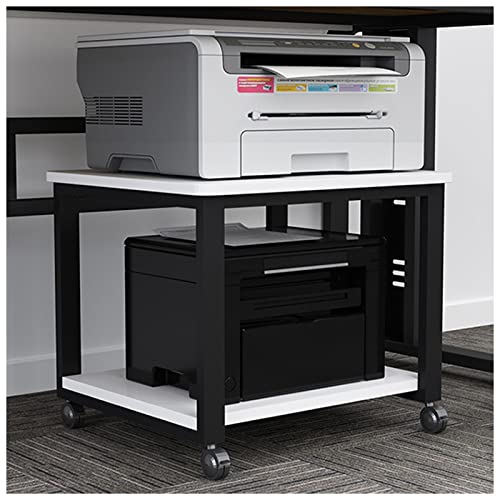 Drucker Stand 2 Ebenen Desktop Stand Mobile Drucker Stand Mit Abschließbaren Rollen Multi-Purpose Schreibtisch Organizer Für Home Office Lagerung Und Organisation (Color : D, S : 60x50x50cm) von GMTstore