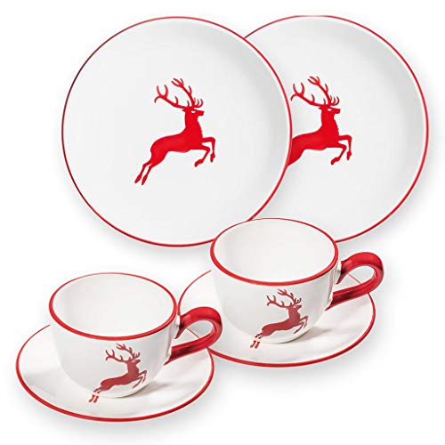 GMUNDNER KERAMIK Breakfast for two Classic Geschirrset rubinroter Hirsch Geschirr, handgemacht in Österreich GMUNDNER KERAMIK Breakfast for two Classic Geschirrset rubinroter Hirsch Geschirr, handgemacht in Österreich von GMUNDNER KERAMIK