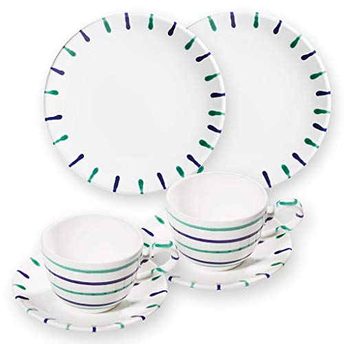 GMUNDNER KERAMIK Breakfast for two Classic Geschirrset Traunsee Geschirr, handgemacht in Österreich von GMUNDNER KERAMIK