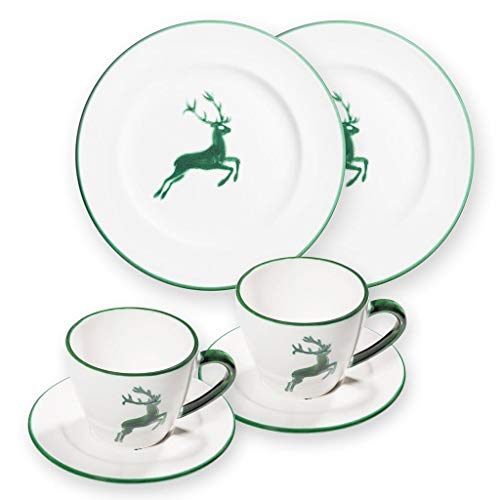GMUNDNER KERAMIK Breakfast for two Gourmet Geschirrset grüner Hirsch Geschirr, handgemacht in Österreich GMUNDNER KERAMIK Breakfast for two Gourmet Geschirrset grüner Hirsch Geschirr, handgemacht in Österreich von GMUNDNER KERAMIK