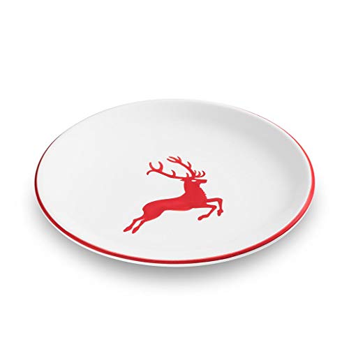 GMUNDNER KERAMIK Dessertteller, Durchmesser: 20 cm, Rubinroter Hirsch, handgemachte Keramik aus Österreich von GMUNDNER KERAMIK