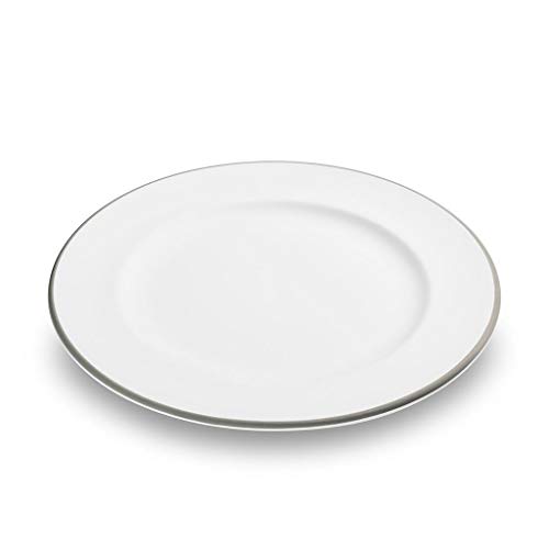 GMUNDNER KERAMIK Dessertteller Gourmet Durchmesser : 22 cm Grauer Rand Geschirr, handgemacht in Österreich von GMUNDNER KERAMIK