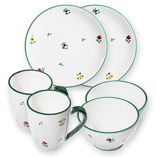 GMUNDNER KERAMIK Hüttenfrühstück Cup für 2 Geschirrset 6-teilig Streublumen Geschirr, handgemacht in Österreich GMUNDNER KERAMIK Hüttenfrühstück Cup für 2 Geschirrset 6-teilig Streublumen Geschirr, handgemacht in Österreich von GMUNDNER KERAMIK