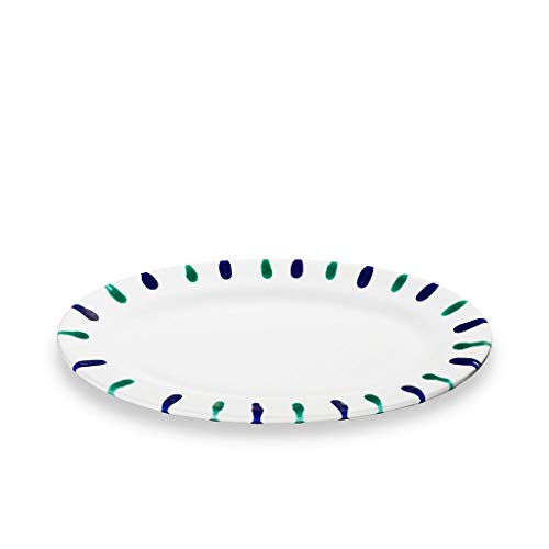 GMUNDNER KERAMIK Platte oval Grösse: l= 21 cm x b= 14 cm x h= 2.1 cm Traunsee Geschirr, handgemacht in Österreich von GMUNDNER KERAMIK