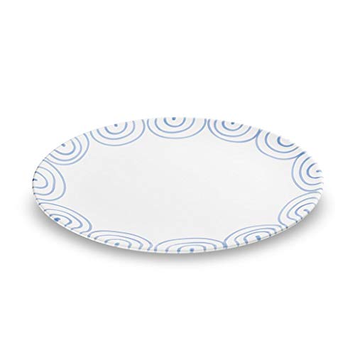 GMUNDNER KERAMIK Platte oval Grösse: l= 33 cm x b= 26 cm x h= 2.5 cm Blaugeflammt Geschirr, handgemacht in Österreich von GMUNDNER KERAMIK