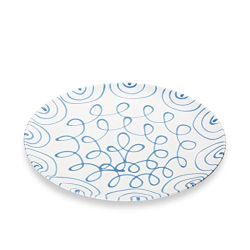 GMUNDNER KERAMIK Platzteller, Durchmesser: 32 cm, Blaugeflammt, handgemachte Keramik aus Österreich von GMUNDNER KERAMIK