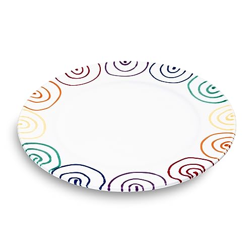 GMUNDNER KERAMIK Regenbogen, Speiseteller Gourmet (29 cm), handgemacht in Österreich von GMUNDNER KERAMIK