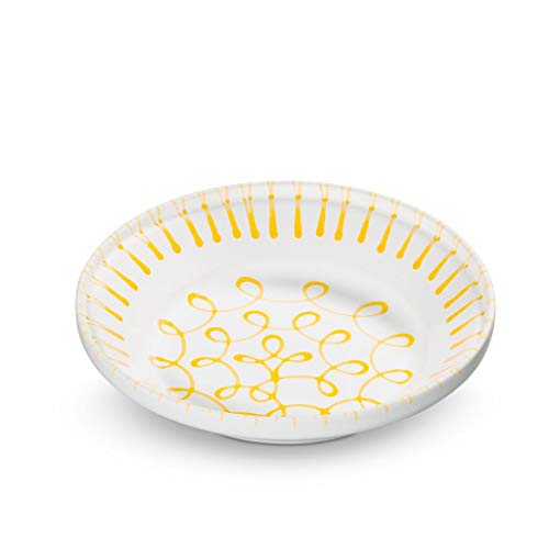 GMUNDNER KERAMIK Reifschüssel ohne Henkel Durchmesser : 28 cm Gelbgeflammt Geschirr, handgemacht in Österreich von GMUNDNER KERAMIK