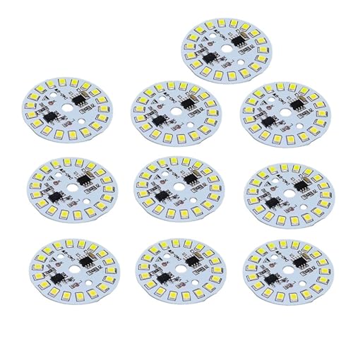 GMVGKLCPCF 10 Stücke Led-lampe Patch Lampe SMD Platte Rund Modul Lichtquelle Platte for Lampe Licht AC 220 V Led Downlight Chip Scheinwerfer LED(7W-10PCS,220V_COLD WHITE) von GMVGKLCPCF
