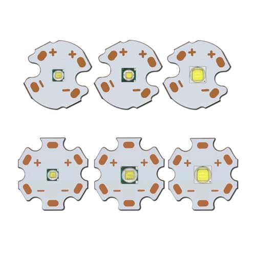 GMVGKLCPCF 2 Stück Typ LED-Perlen 1-3 W 5 W 10 W 6500 K 10000 K Hochleistungs-LED-Emitterdiode 50,2 Taschenlampe Scheinwerfer Suchscheinwerfer Kupferweiß(1-3W 16mm) von GMVGKLCPCF