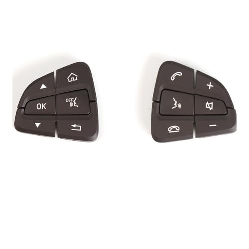 GMVGKLCPCF Auto-Multifunktions-Lenkrad-Steuerschalterknopf Passend for Mercedes Fit for Benz C GLC Klasse W205 W253 C200 C300 0999050200 0999050300(Brown 1 Pair) von GMVGKLCPCF