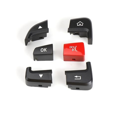 GMVGKLCPCF Passend for Mercedes W205 W253, multifunktionale Lenkradtastenabdeckung, Bluetooth-Telefon, Tempomat-Lautstärke, passend for Benz C GLC-Klasse(Left Black Red) von GMVGKLCPCF