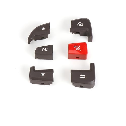 GMVGKLCPCF Passend for Mercedes W205 W253, multifunktionale Lenkradtastenabdeckung, Bluetooth-Telefon, Tempomat-Lautstärke, passend for Benz C GLC-Klasse(Left Brown Red) von GMVGKLCPCF