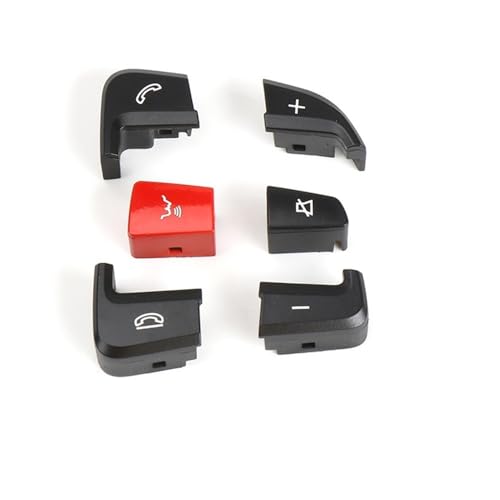 GMVGKLCPCF Passend for Mercedes W205 W253, multifunktionale Lenkradtastenabdeckung, Bluetooth-Telefon, Tempomat-Lautstärke, passend for Benz C GLC-Klasse(Right Black Red) von GMVGKLCPCF
