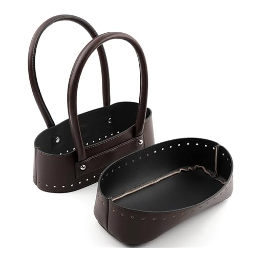1 Set Häkeltaschen aus Leder mit Tragegriffen, handgefertigt, Nähzubehör, Webtaschen für Mini-Clutch, Kaffee 1 Set Häkeltaschen aus Leder mit Tragegriffen, handgefertigt, Nähzubehör, Webtaschen für Mini-Clutch, Kaffee von GMVZGQW