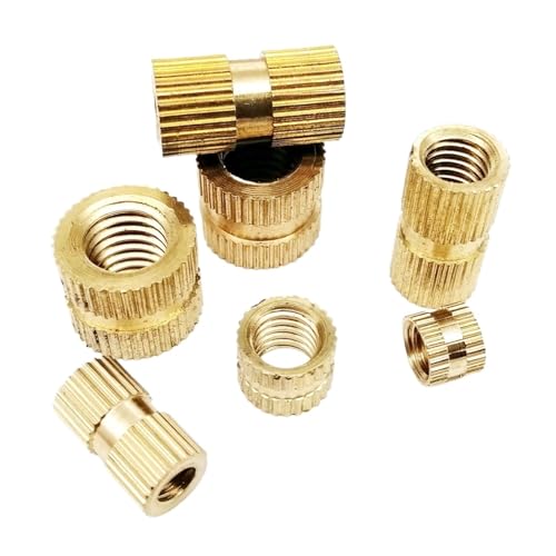 10/25 Stück M1,6 M2 M2,5 M4 M5 massives Messing 3D-Drucker-Heißschmelzgewinde Spritzguss-Rändel-Einsteckmutter (6 mm lang, 25 Stück M4 (Außendurchmesser 5,2 mm)) von GMVZGQW