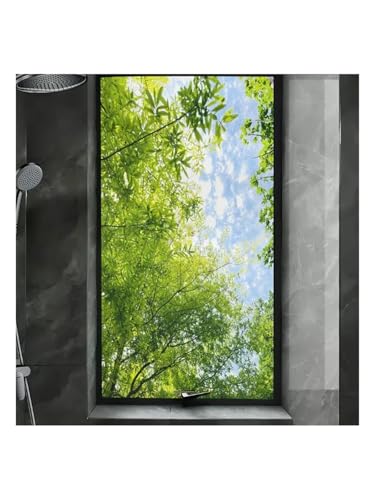 2 Stück Sichtschutzfolie, Milchfolie, Baumblatt-Muster, Glastür-Tönungsfolie, Sonnenschutz, Anti-UV, klebstofffrei, statisch haftende Fensterfolie für Zuhause (60 x 120 cm) von GMVZGQW