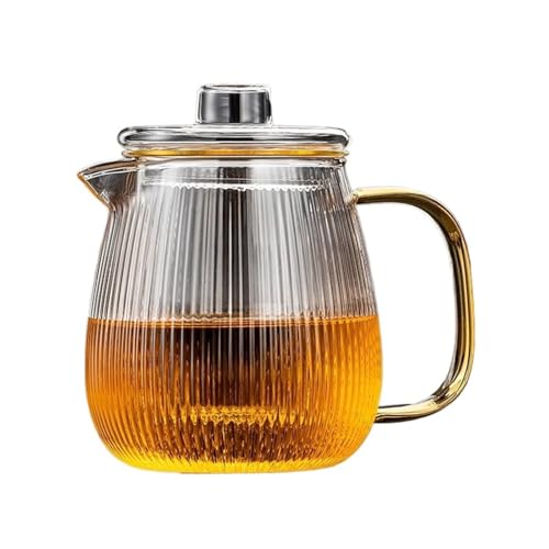 480/650 ml gestreifte klare Glas-Teekanne mit Teesieb, hitzebeständig, Wasserkocher, Blume, Puer Oolong-Topf für den Innenbereich, 650 ml 480/650 ml gestreifte klare Glas-Teekanne mit Teesieb, hitzebeständig, Wasserkocher, Blume, Puer Oolong-Topf für den Innenbereich, 650 ml von GMVZGQW