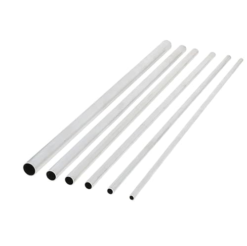 Aluminiumrohr, 1 mm dick, 3–30 mm Außendurchmesser, gerade, 300 mm, 500 mm lang, rund, 6063 Aluminiumlegierungsrohr für Heimwerker (300 mm, Außendurchmesser 6,5 x ID 4,5 mm) von GMVZGQW