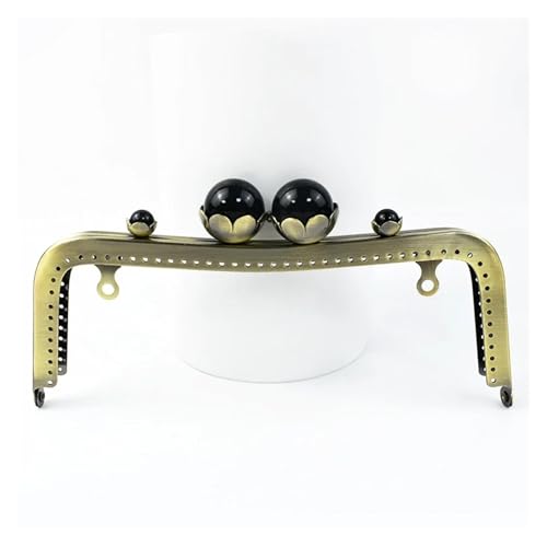 Frame Kiss Clasp Lock 20 cm Metal Bag Handle Retro Pearl Kiss Clasp Lock Buckle Purse Frame DIY Sewing Handbag Brackets Hardware Accessories for Purse Making(BlackBrass,5Pcs) von GMVZGQW