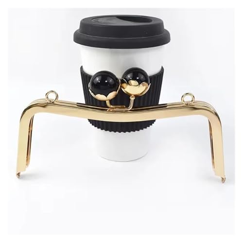 Frame Kiss Clasp Lock 20 cm Metal Bag Handle Retro Pearl Kiss Clasp Lock Buckle Purse Frame DIY Sewing Handbag Brackets Hardware Accessories for Purse Making(BlackLightGold2,5Pcs) von GMVZGQW