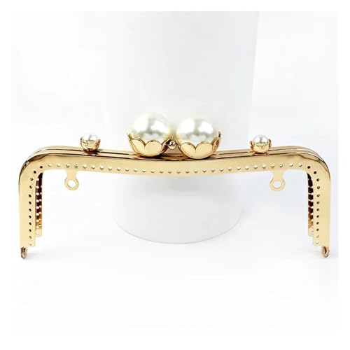 Frame Kiss Clasp Lock 20 cm Metal Bag Handle Retro Pearl Kiss Clasp Lock Buckle Purse Frame DIY Sewing Handbag Brackets Hardware Accessories for Purse Making(PearlLightGold, 3Pcs) von GMVZGQW
