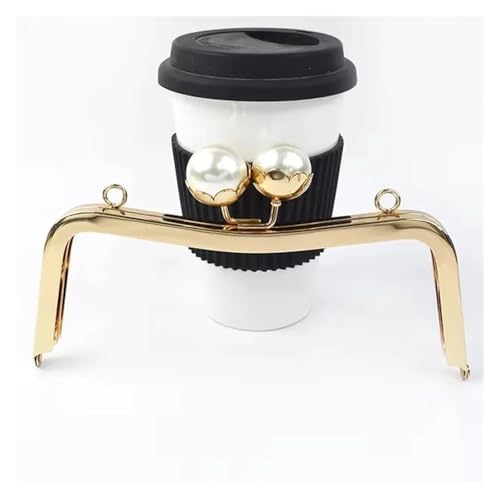 Frame Kiss Clasp Lock 20 cm Metal Bag Handle Retro Pearl Kiss Clasp Lock Buckle Purse Frame DIY Sewing Handbag Brackets Hardware Accessories for Purse Making(PearlLightGold2,1Pc) von GMVZGQW