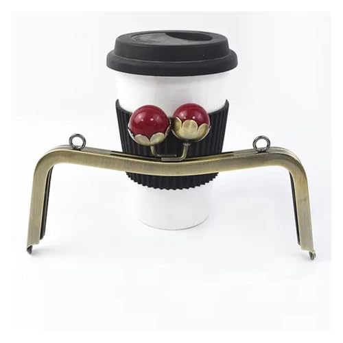 Frame Kiss Clasp Lock 20 cm Metal Bag Handle Retro Pearl Kiss Clasp Lock Buckle Purse Frame DIY Sewing Handbag Brackets Hardware Accessories for Purse Making(RedBrass 2,1Pc) von GMVZGQW