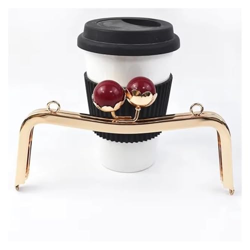 Frame Kiss Clasp Lock 20 cm Metal Bag Handle Retro Pearl Kiss Clasp Lock Buckle Purse Frame DIY Sewing Handbag Brackets Hardware Accessories for Purse Making(RedLightGold2,1Pc) von GMVZGQW