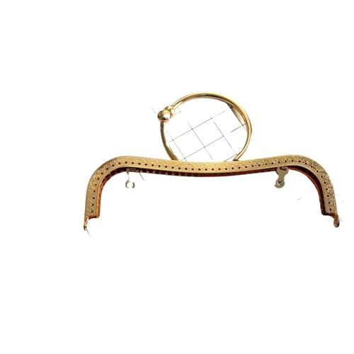 Frame Kiss Clasp Lock 22 cm Big Ring Metal Purse Frame Handle Clutch Bag Accessories DIY Kiss Clasp Lock Bronze Embossing M-shaped Handbag for Purse Making(Light Gold) von GMVZGQW