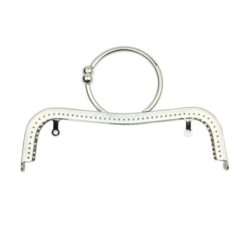 Frame Kiss Clasp Lock 22 cm Big Ring Metal Purse Frame Handle Clutch Bag Accessories DIY Kiss Clasp Lock Bronze Embossing M-shaped Handbag for Purse Making(Silver) von GMVZGQW