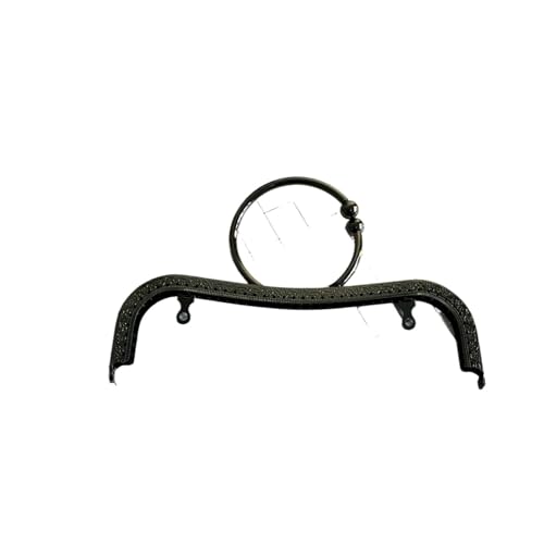 Frame Kiss Clasp Lock 22 cm Big Ring Metal Purse Frame Handle Clutch Bag Accessories DIY Kiss Clasp Lock Bronze Embossing M-shaped Handbag for Purse Making (Black) von GMVZGQW