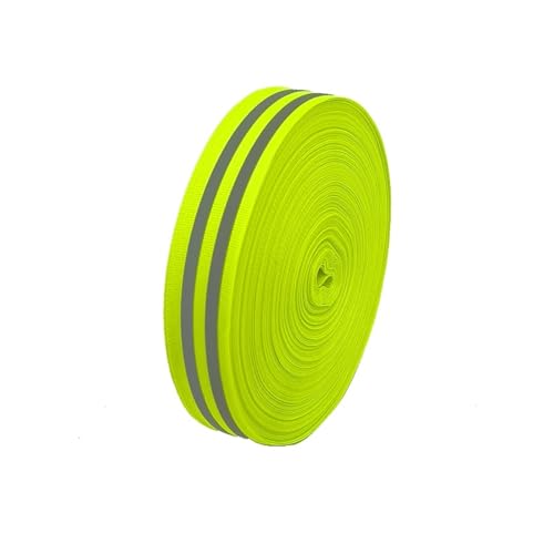 GMVZGQW 25 mm breites Sicherheits-Reflexband, Gewebeband zum Nähen, reflektierendes gewebtes Klebeband, dekorativer Streifen, 10 Meter lang für den Außenbereich (grün) von GMVZGQW