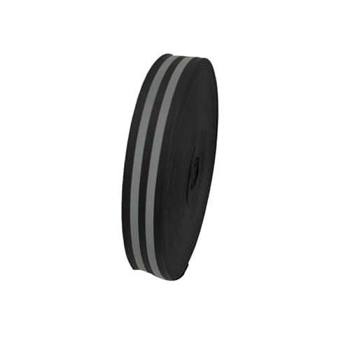 GMVZGQW 25 mm breites Sicherheits-Reflexband, Gewebeband zum Nähen, reflektierendes gewebtes Klebeband, dekorativer Streifen, 10 Meter lang für den Außenbereich (schwarz) von GMVZGQW