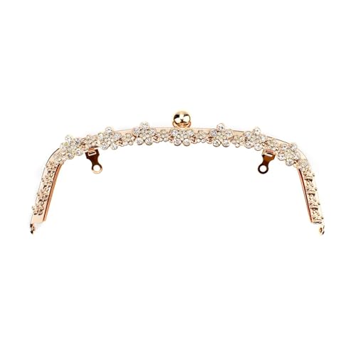 Rahmen Kiss Clasp Lock Arch Flower Diamond Metal Making Kiss Clasp Purse Frame for Bag Clutch Clasp to The Bag Accessories for Purse Making(LightGold) von GMVZGQW