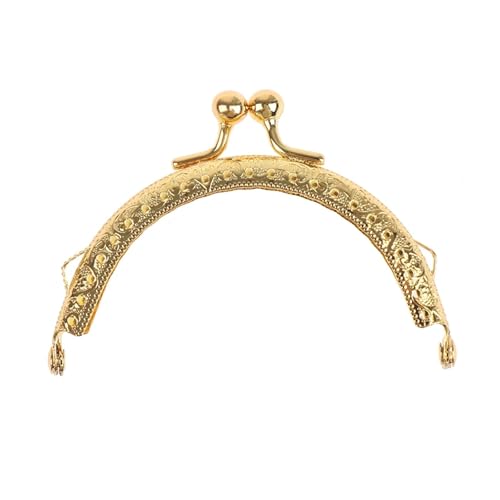 Rahmen-Kuss-Verschluss, 8,5 cm, runder Metallrahmen, Handtaschengriff, Clutch, Handtaschen-Verschluss, Taschen, Hardware für die Herstellung von Geldbörsen (Gold) von GMVZGQW