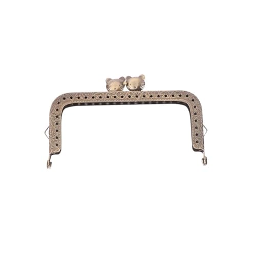 Rahmen-Kussverschluss, Blumenknospe, Prägung, quadratisch, Metall, Griff für Clutch, Tasche, Zubehör, Kussverschluss, Antik-Bronzeton für Geldbörsenherstellung (Farbe 4) von GMVZGQW