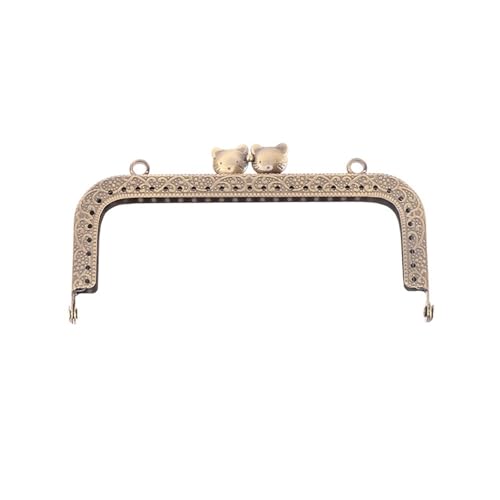 Rahmen-Kussverschluss, Blumenknospe, Prägung, quadratisch, Metall, Griff für Clutch, Tasche, Zubehör, Kussverschluss, Antik-Bronzeton für Geldbörsenherstellung (Farbe 5) von GMVZGQW