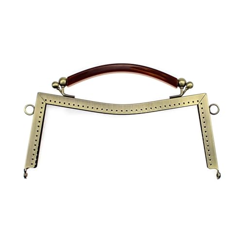 Rahmen-Kussverschluss, konkav, glatter Metallverschluss, Nähen, DIY, handgefertigt, Clutch-Rahmen für Taschen mit Silikongriffen, DIY-Geldbörsenzubehör für Geldbörsenherstellung (Bronze) von GMVZGQW