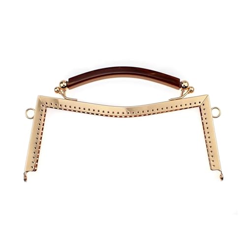 Rahmen-Kussverschluss, konkav, glatter Metallverschluss, Nähen, DIY, handgefertigt, Clutch-Rahmen für Taschen mit Silikongriffen, DIY-Geldbörsenzubehör für Geldbörsenherstellung (Hellgold) von GMVZGQW